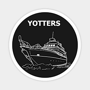 Yotters, White on Black Magnet